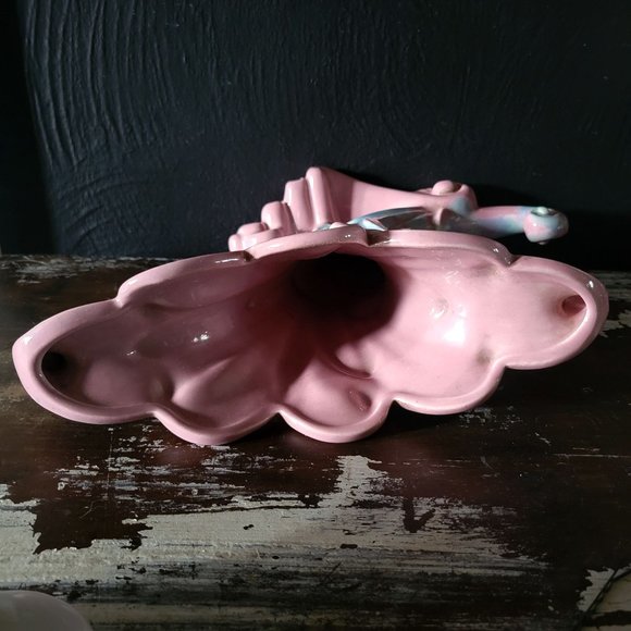 Vintage Royal Haeger Vase, MCM Cornucopia, Pink and Blue Royal Haeger - Picture 7 of 9
